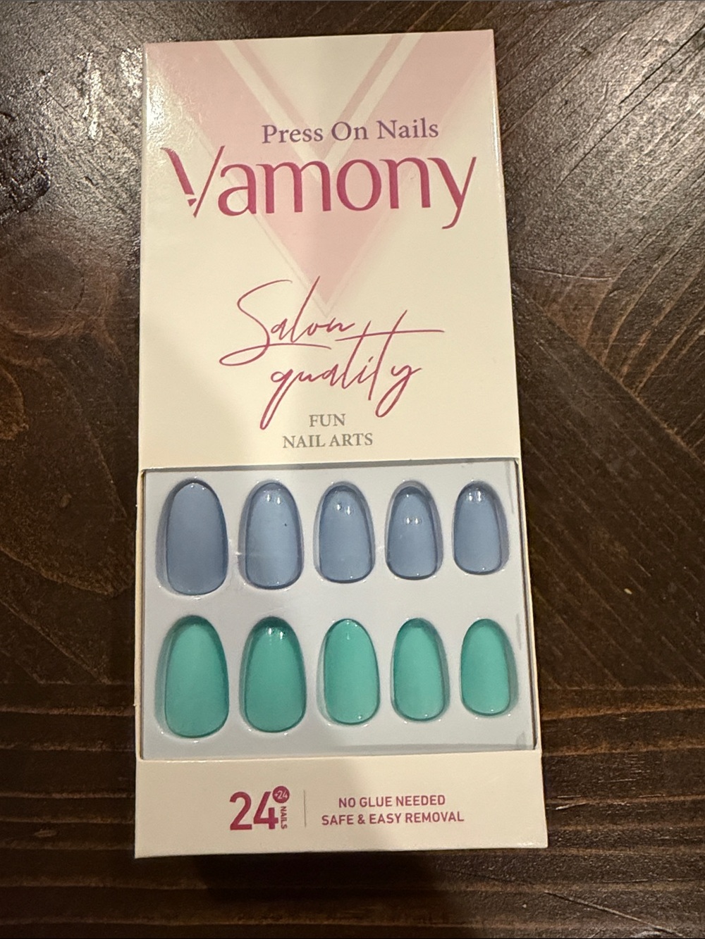 Press-On Nails – Blue & Teal Salon Quality Set